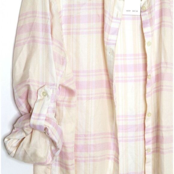 NWT Lauren Ralph Lauren Rolled Tab Sleeve Shirt L - Picture 3 of 9